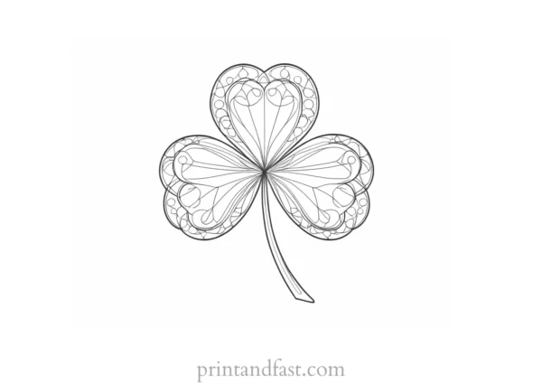 shamrock coloring page intricate