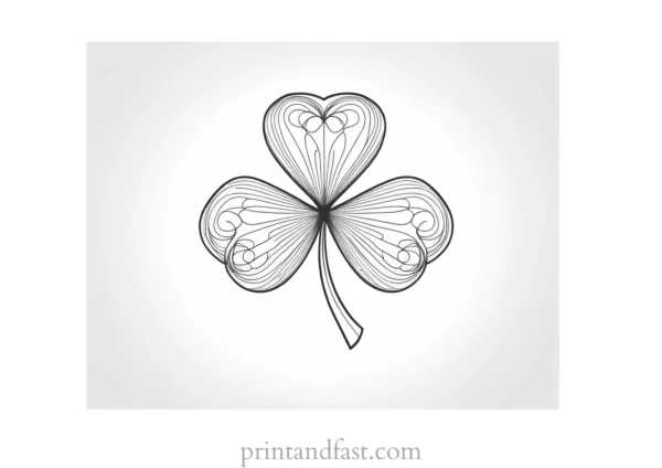 shamrock coloring page simple