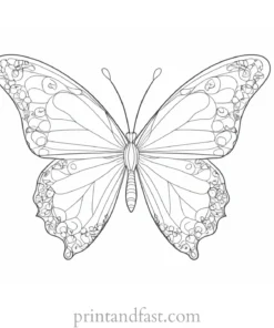 shamrock coloring page with butterflies