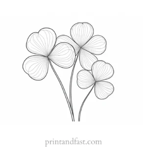 shamrock coloring page with clover