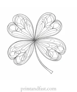 shamrock coloring page with hearts