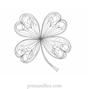 shamrock coloring page with hearts