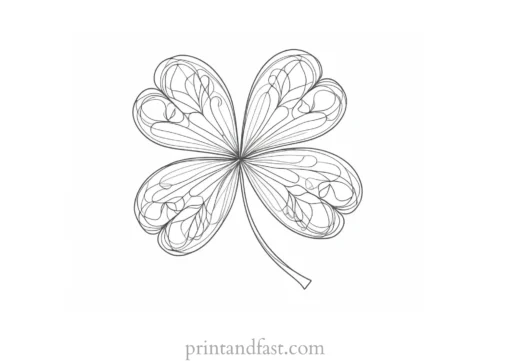 shamrock coloring page with hearts