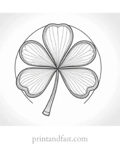 shamrock coloring page with horseshoe