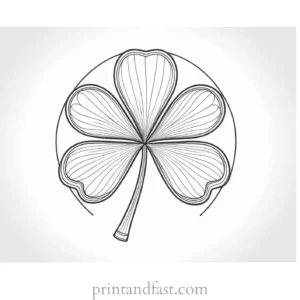 shamrock coloring page with horseshoe