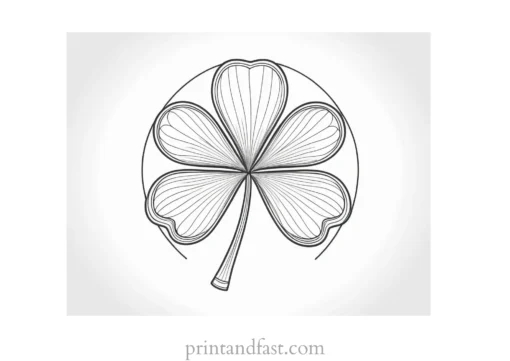 shamrock coloring page with horseshoe