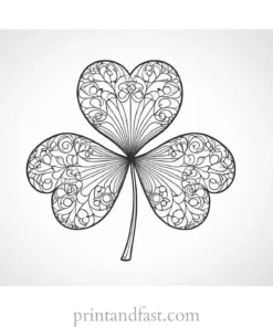 shamrock coloring page with patterns