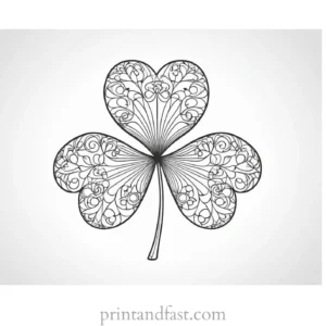 shamrock coloring page with patterns