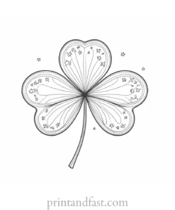 shamrock coloring page with stars