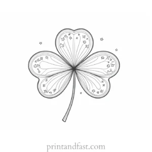 shamrock coloring page with stars