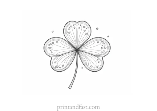 shamrock coloring page with stars