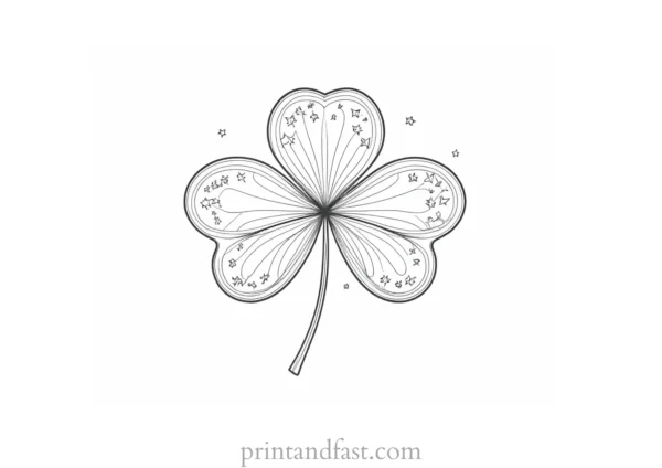 shamrock coloring page with stars