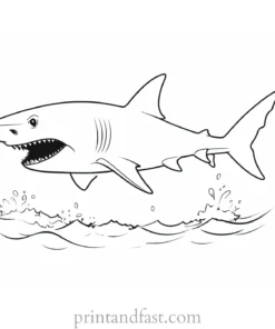 shark attack coloring page