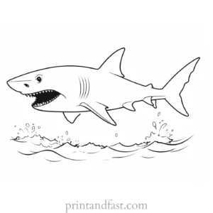 shark attack coloring page