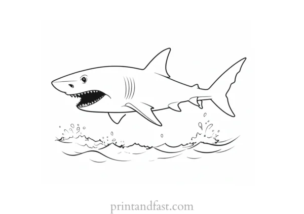 shark attack coloring page