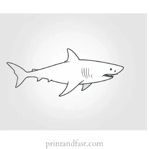 shark chasing prey coloring page