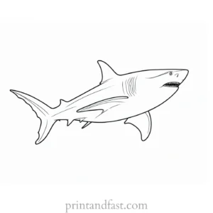 shark in the sea coloring page