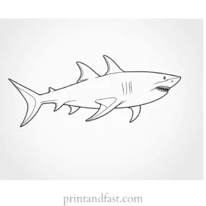 shark with open mouth coloring page