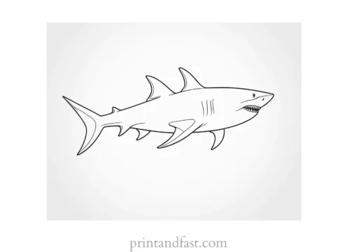 shark with open mouth coloring page