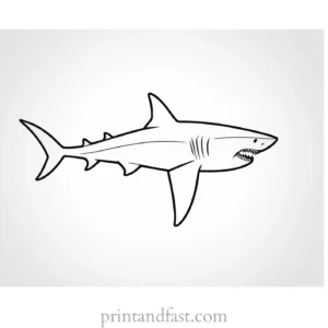 shark with sharp teeth coloring page