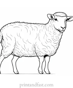 sheep coloring page black and white