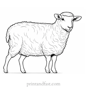 sheep coloring page black and white