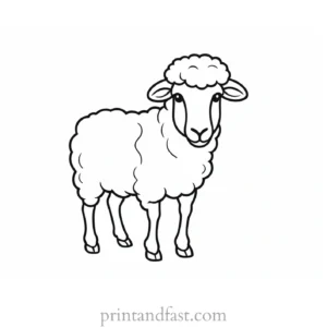 sheep coloring page cartoon