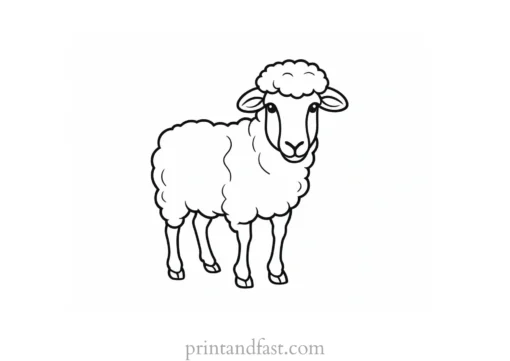 sheep coloring page cartoon