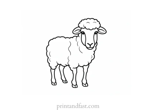 sheep coloring page cartoon