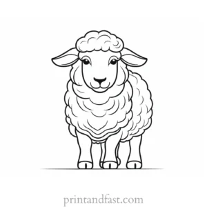 sheep coloring page cute