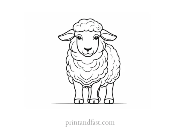 sheep coloring page cute