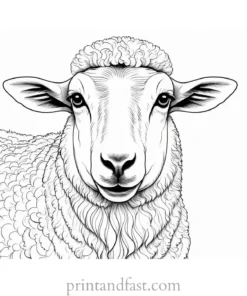 sheep coloring page detailed