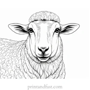 sheep coloring page detailed