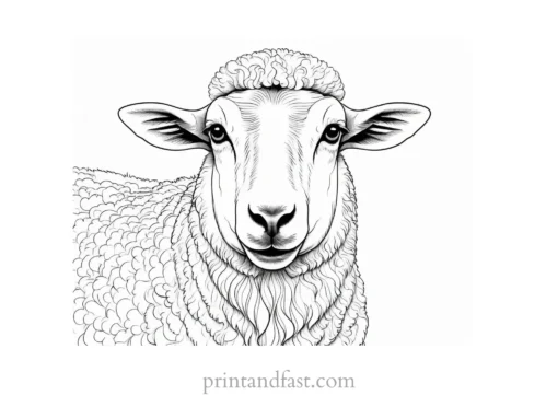 sheep coloring page detailed