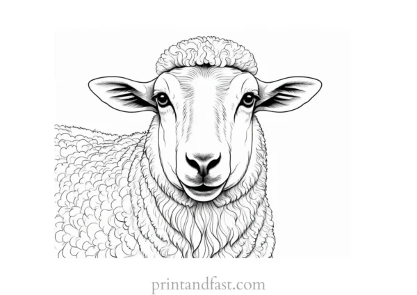 sheep coloring page detailed