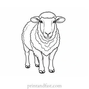 sheep coloring page easy