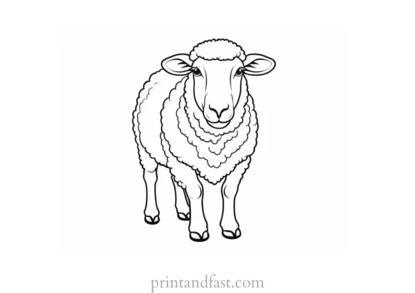 sheep coloring page easy