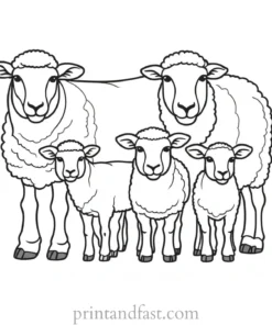 sheep coloring page family