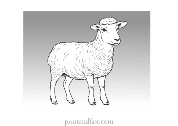 sheep coloring page farm