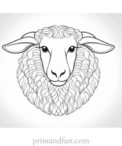 sheep coloring page for adults