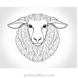 sheep coloring page for adults