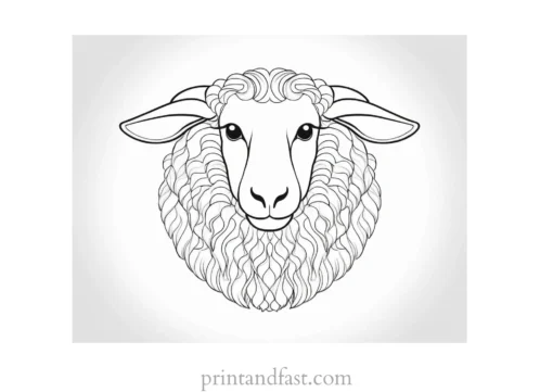 sheep coloring page for adults