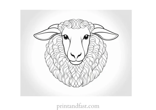 sheep coloring page for adults