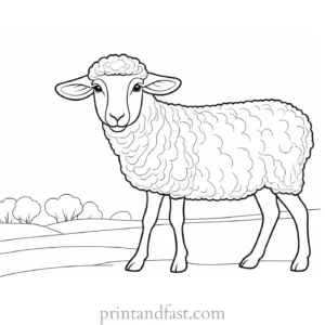 sheep coloring page for kids