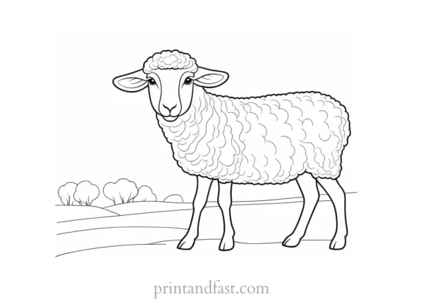 sheep coloring page for kids