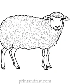 sheep coloring page fun