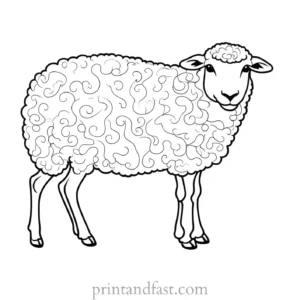 sheep coloring page fun