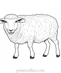 sheep coloring page large