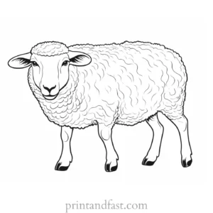 sheep coloring page large