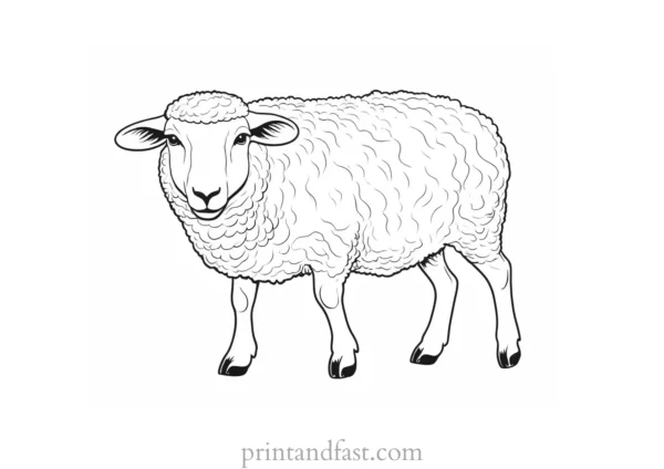 sheep coloring page large